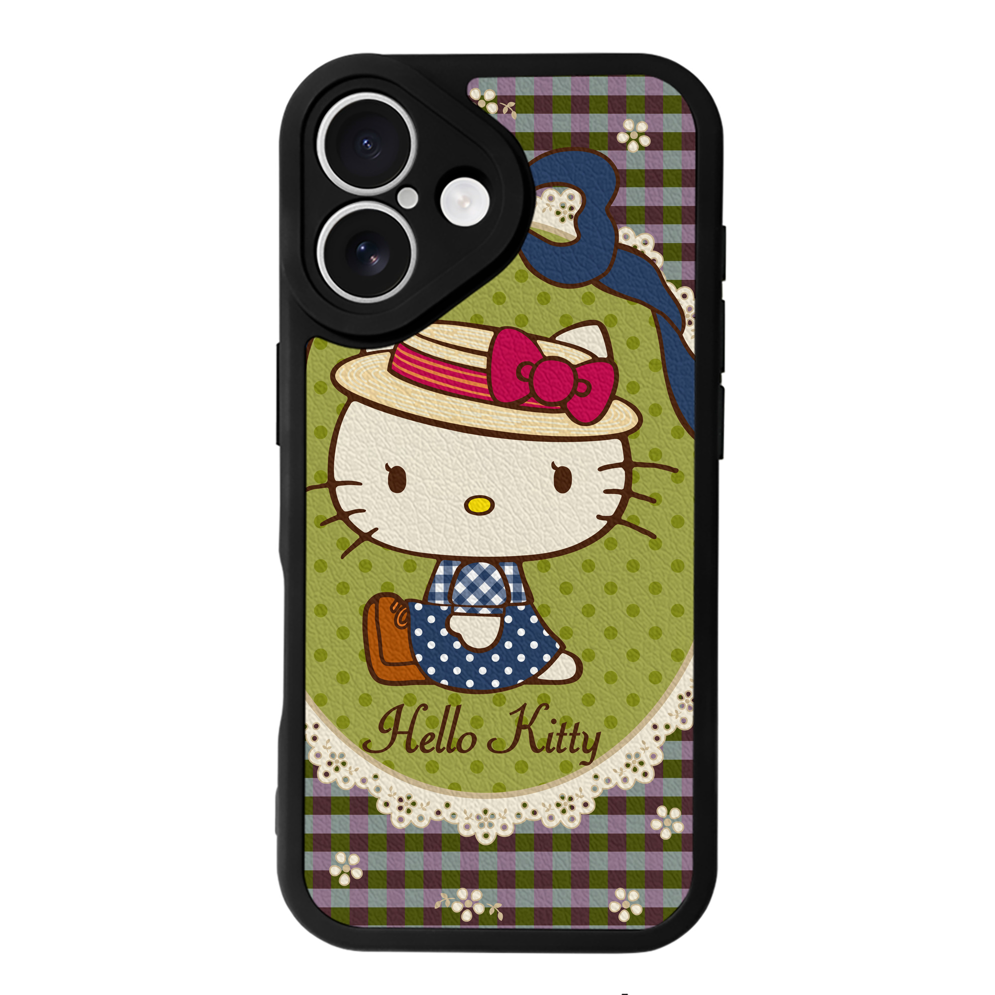 （画像用） Hello Kitty ハローキティ 【iPhone 16シリーズ対応】シリコンスマホケース（レザー調） 材質：シリコン